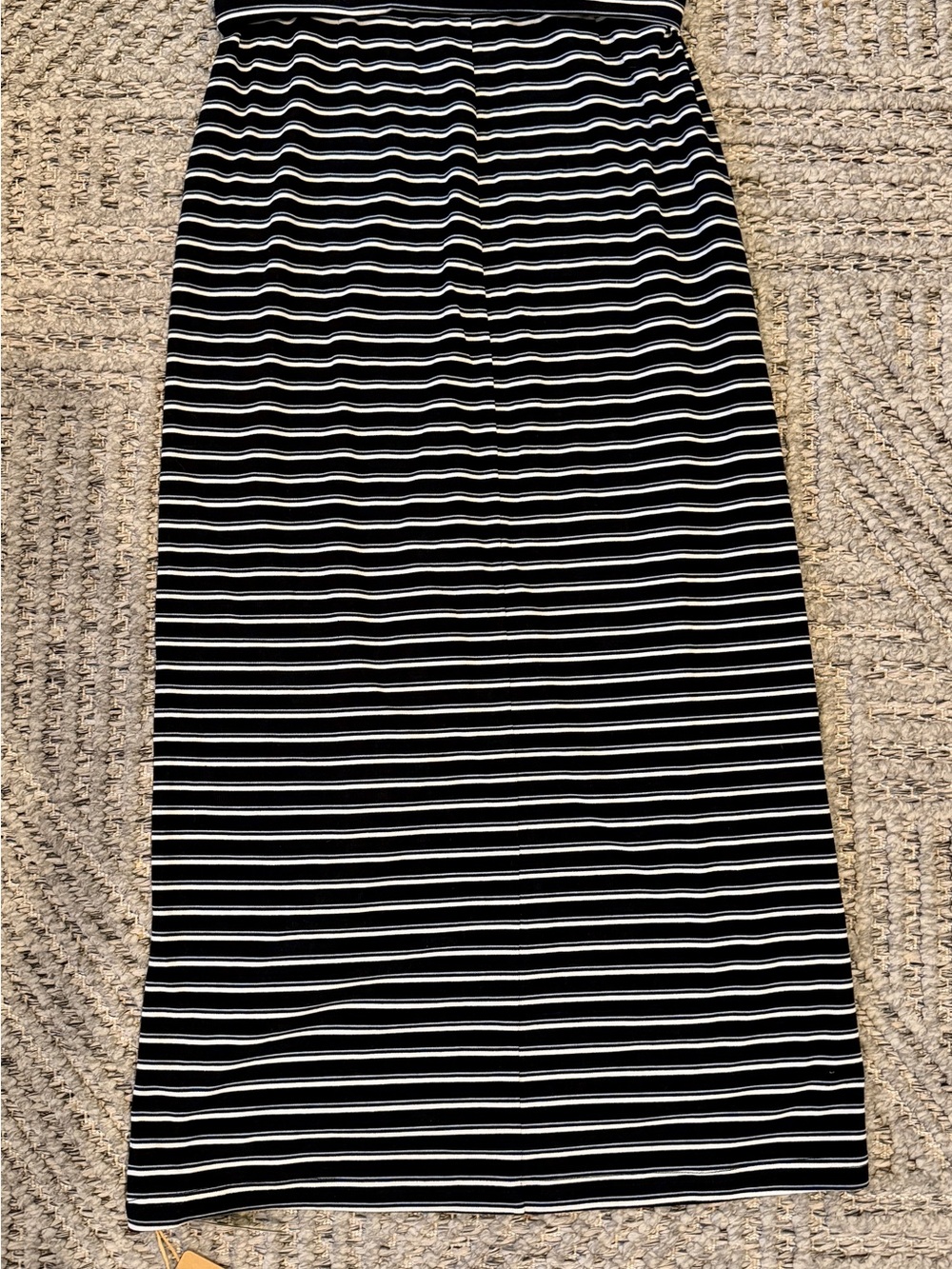 Striped Black and White Maxi Skirt - Picture 4 of 7
